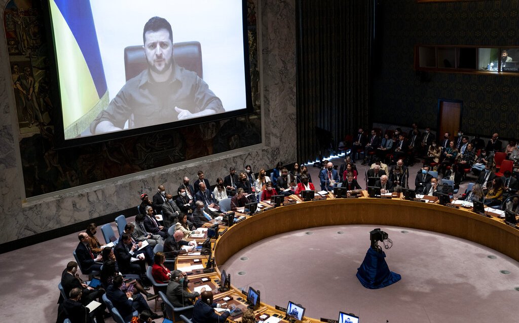 Zelenski pide expulsar a Rusia del Consejo de Seguridad de ONU
