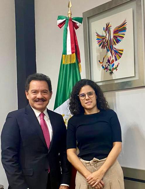 Encuentro entre Luisa María Alcalde y Ignacio Mier para fortalecer la coordinación entre poderes