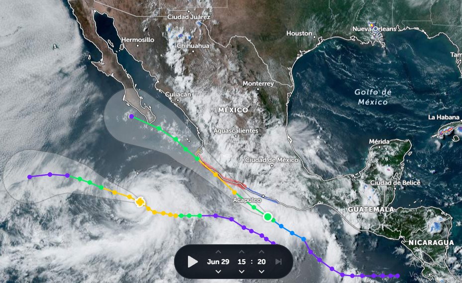 Alerta por tormenta tropical Beatriz y monitoreo del huracán Adrián en el Pacífico mexicano